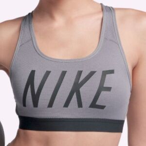 Nike Dri Fit Sports Bra. Charcoal Gray w/Black. Activewear Womens Small